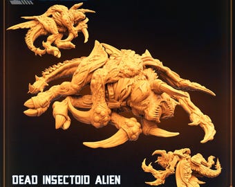 Dead Insectoid Alien Basic Frontline Warrior 2 – Verbeterde Sci-Fi Alien Corpse Hars Miniatuur Horror Wargaming Diorama's Schilderij