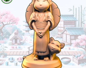 Satsuki the orphan - Tokaido Traveler - 3d printed resin miniature or upgrade for tokaido board game journey across japan with unique