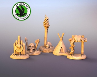 Set mit 5 Token für Robinson Crusoe (3D-Druck) - individuelle Brettspiele, Tabletop-Spiele, Zubehör, Erkundung, Kampf, Abenteuer, Geschenkidee