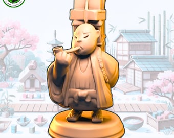 Zen-emon the merchant - Tokaido Traveler - 3d printed resin miniature or upgrade for tokaido board game journey across japan with unique
