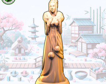 Kushinada the world traveler - Tokaido Traveler - 3d printed resin miniature or upgrade for tokaido board game journey across japan