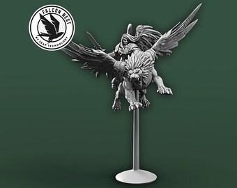 Malakim Lionrider #5 - Bold Lion Rider Miniature for Dungeons and Dragons, RPG Campaigns, and Fantasy Wargames