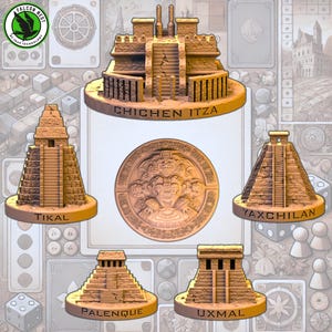 Pyramiden für Tzolkin v2 - Schlachtfeldgelände, individuelle Szenerie, detaillierte Miniaturen, Spielmarker, Wargame-Upgrade, einzigartige taktische Teile