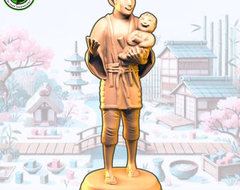 Iyasaka the manual worker - Tokaido Traveler - 3d printed resin miniature or upgrade for tokaido board game journey across japan with