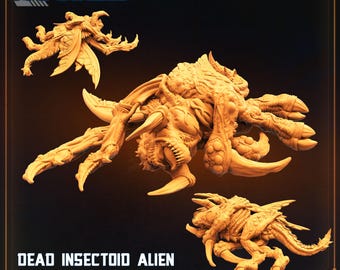 Dead Insectoid Alien Basic Frontline Warrior 1 – Sci-Fi Alien Corpse Resin Miniature Horror Wargaming Diorama's Schilderij