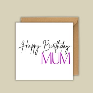 Carte relationnelle de joyeux anniversaire | Personnalisé pour tout nom ou relation | Message facultatif à l'intérieur | Maman, papa, grand-mère, grand-père, grand-père, grand-père |