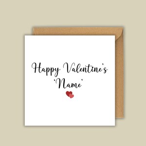 Carte de Saint-Valentin heureuse | N'importe quel nom personnalisé | Message facultatif à l'intérieur | Mari, femme, fiancé, fiancée, petite amie, petit ami, partenaire