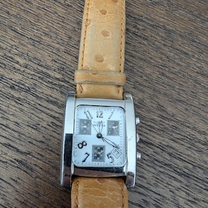 Womens Invicta Angel Chronograph Watch Ostrich Leather Strap