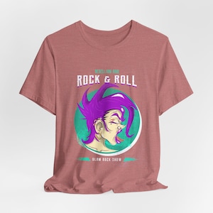 Maglietta unisex in jersey Rock & Roll - Maglietta musicale retrò, abbigliamento da festival, maglietta rock vintage, maglietta punk rock retrò, maglietta punk rock, vintage