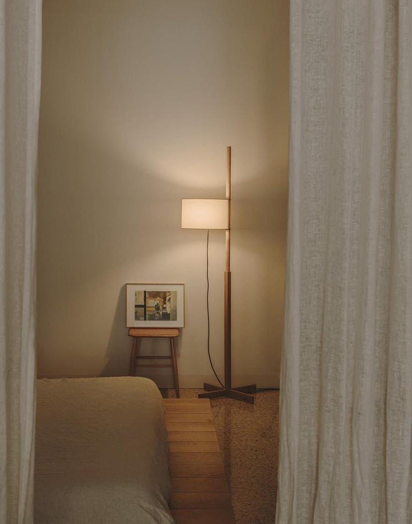 Adjustable Vintage Floor Lamp For Living Room Oak / Walnut Wood Lighting 23" * 64" * 23"