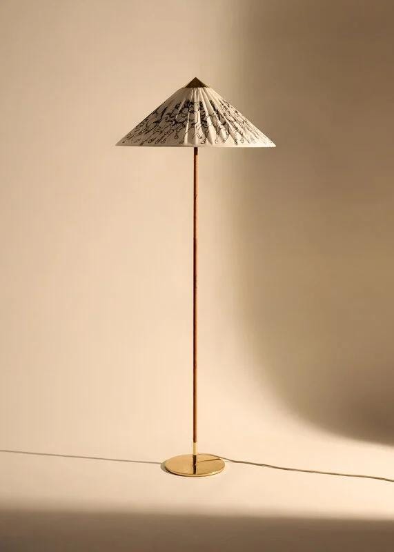 Nouveau style lampadaire en bois de hêtre pour salon avec abat-jour en papier 20,5" * 56" * 20,5"