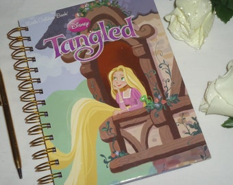 2026- 2027 12 Month Academic Calendar A Little Golden Book Disney TANGLED Planner / Agenda / Journal /  Original Book Pages Included