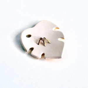 Ceramic Monstera Leaf Ring Dish, Jewelry Storage, Lauren Sumner Pottery image 10