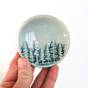 Porte-bagues en forme d'arbre aquatique, céramique, poterie, fait main - porte-bijoux, porte-boucles d'oreilles, repose-sachet de thé, repose-cuillère, cadeau pour les amateurs de plantes