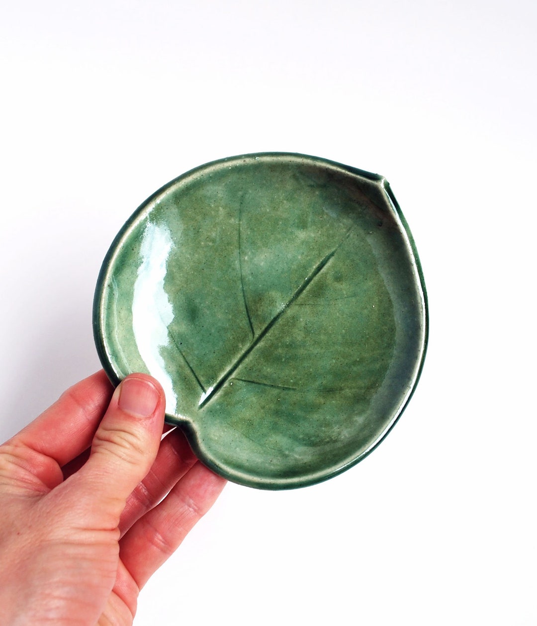Green Leaf Bowl Ceramic Pottery Jewelry Dish Ring Dish Etsy UK