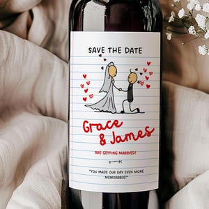 Custom Wedding Wine Label,Custom Save The Dates,Instant Download Save The Date,Custom Wedding Champagne ,Personalised Wedding Prosecco Label