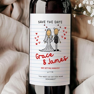 Custom Wedding Wine Label,Custom Save The Dates,Instant Download Save The Date,Custom Wedding Champagne ,Personalised Wedding Prosecco Label