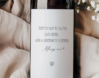 Marry Me Sign,Minimalist Marriage Proposal, Minimalist Digital Wine and Champagne Label,Proposals Wine Label,Marriage proposal