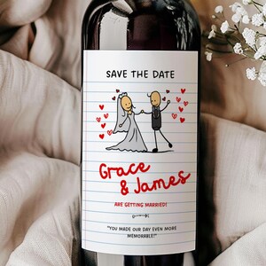 Custom Wedding Wine Label,Custom Save The Dates,Instant Download Save The Date,Custom Wedding Champagne ,Personalised Wedding Prosecco Label