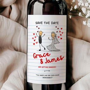 Custom Save The Dates,Custom Wedding Wine Label,Instant Download Save The Date,Custom Wedding Champagne ,Personalised Wedding Prosecco Label
