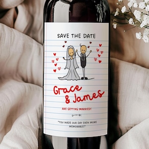 Custom Save The Dates,Custom Wedding Wine Label,Instant Download Save The Date,Custom Wedding Champagne ,Personalised Wedding Prosecco Label