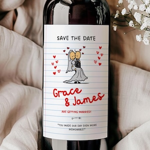 Custom Wedding Wine Label,Custom Save The Dates,Instant Download Save The Date,Custom Wedding Champagne ,Personalised Wedding Prosecco Label