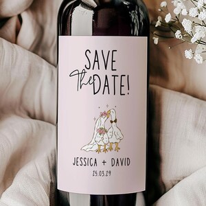 Save The Date Wine Label,Custom Wedding Wine Label ,Fun Save The Date Champagne Label,Wedding Prosecco Label,Engaged Champagne Label