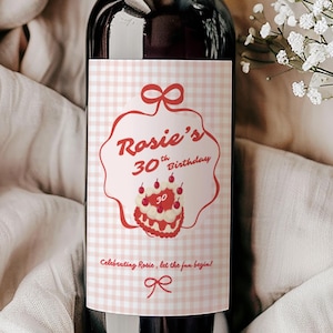Custom Happy Birthday Wine Labels,Custom Wine Label Birthday,Birthday Party Wine Label,Editable Champagne Label,Birthday Champagne Label