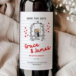 Custom Save The Dates,Custom Wedding Wine Label,Instant Download Save The Date,Custom Wedding Champagne ,Personalised Wedding Prosecco Label