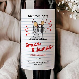 Custom Save The Dates,Custom Wedding Wine Label,Instant Download Save The Date,Custom Wedding Champagne ,Personalised Wedding Prosecco Label