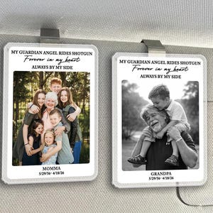 Personalized Memorial Photo Car Visor Clip: Loss Of Mom Dad Gift, Memorial Keepsake Gift, Sympathy Gift, Loss Of A Loved One Gift