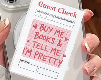 Guest Check MagSafe Phone Grip, Funny Quote Magnetic Phone Holder, Custom Library Acrylic Grip for Book Lover, Kobo Grips, Cute Gift for Her