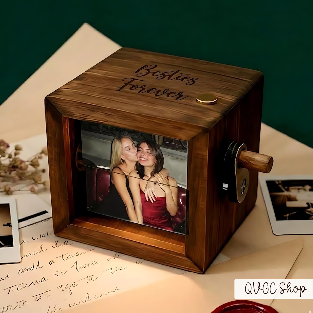 Picturebox Ideas Personalized Besties Photo Flipbook Animation Box, Custom Wooden ...