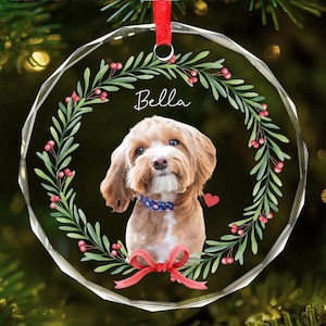Personalized Dog Memorial Gift, Dog Ornament Personalized, Pet Portrait Ornament, Personalized Dog Memorial Keepsake,Pet Ornament with Photo