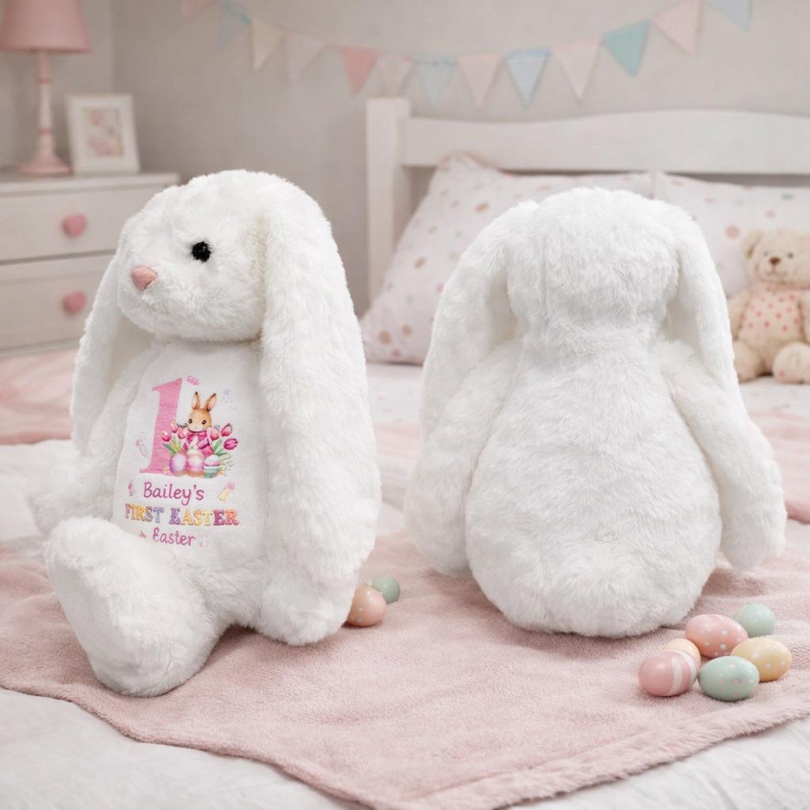Personalized Baby Bunny Plush, My First Easter Gift, Custom Name ...