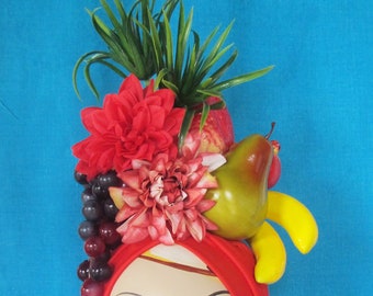 Carmen Miranda Tropical Fruits RED TURBAN