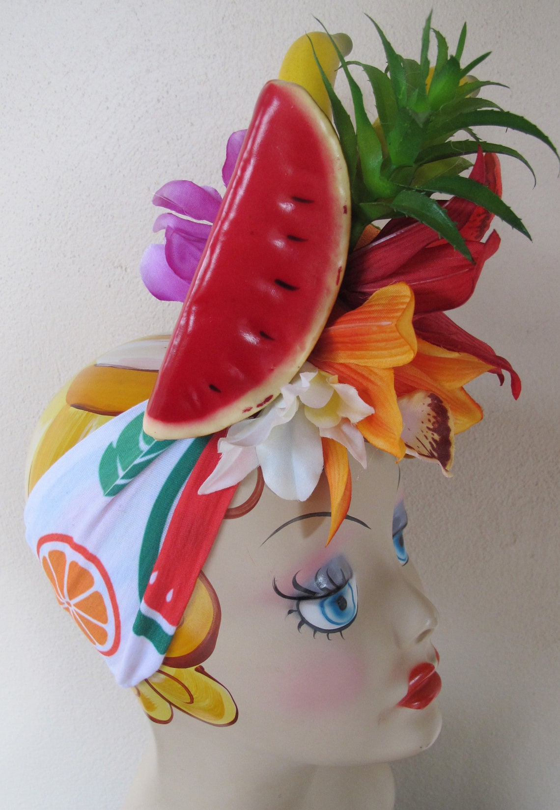 Carmen Miranda Tropical Fruits HEAD WRAP Fruis Print women Etsy