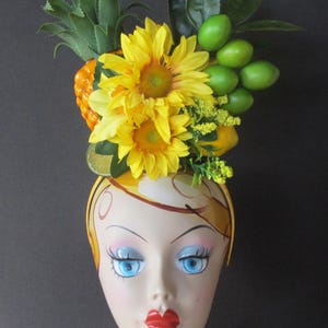 Tropical Fruit  LEMONS Headband  Carmen Miranda style