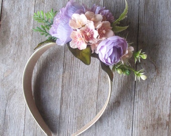 Elegant lavender color flowers headband, romantic, Bridal Flower , Wedding hair piece