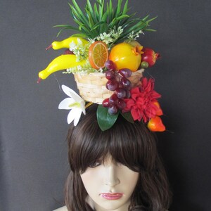 Tropical Fruit ON THE BASKET  Headband  Carmen Miranda style