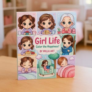 Kawaii Coloring Book Girls | coloring book for adults and children | for relaxation and stress relief | 20 coloring pages | Digital PDF