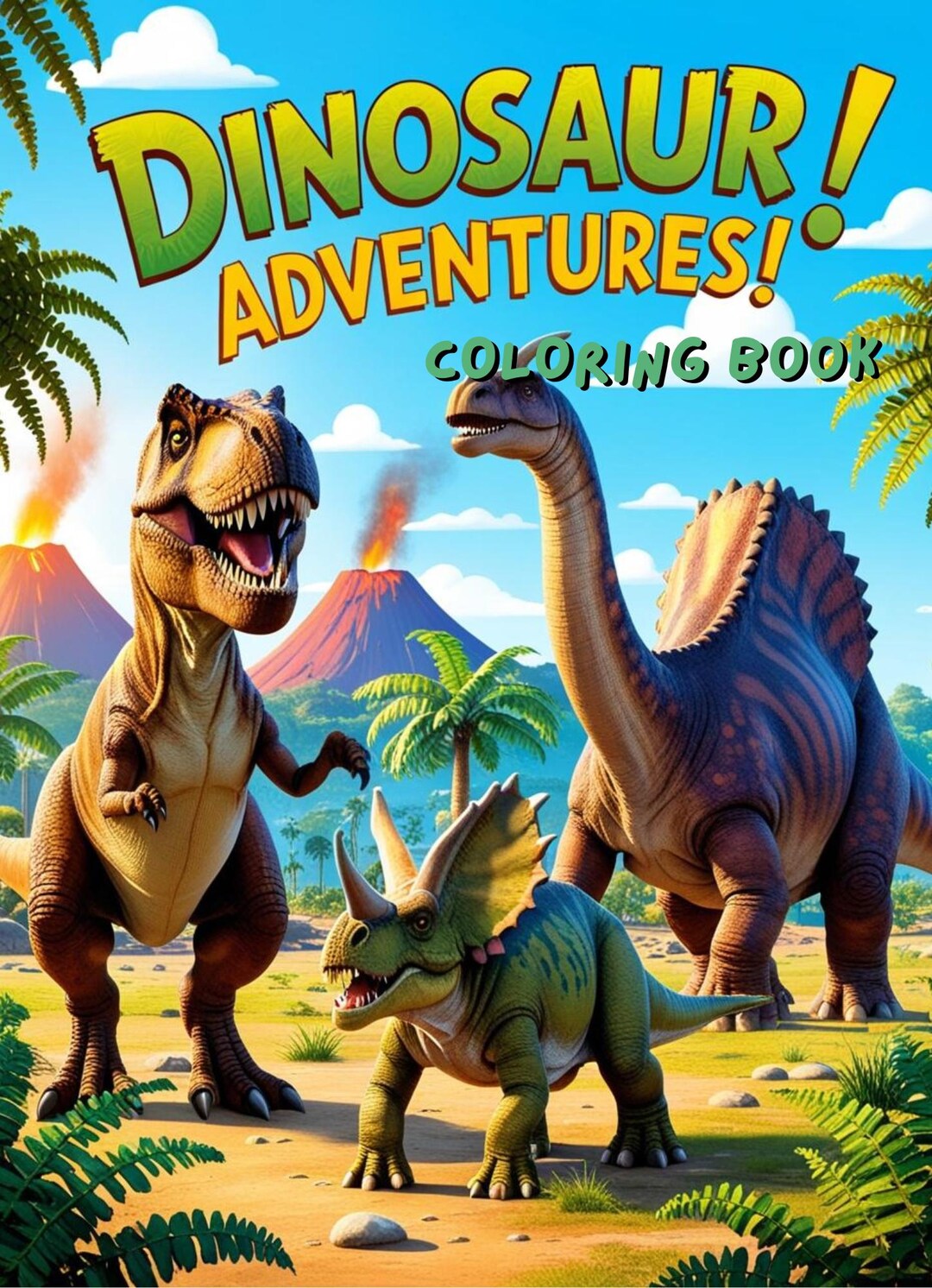 Dinosaur Adventure Coloring Book | Coloring Book for Children - Etsy