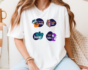 Camiseta gráfica de Halloween, camiseta de temporada espeluznante