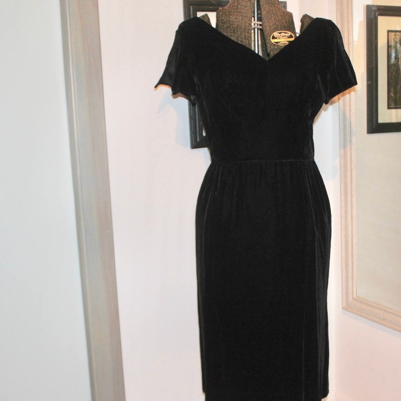 VINTAGE 50s velvet ballgown M-L main image 1