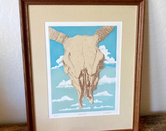 A/P Skull II 16 x 20" Print by P. Nolte Matted in Walnut Frame