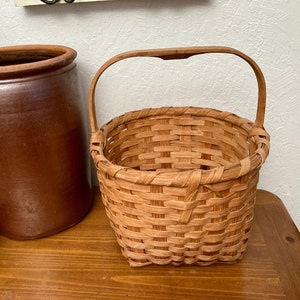 Miniature Swing Handle Basket - hand crafted of brown ash