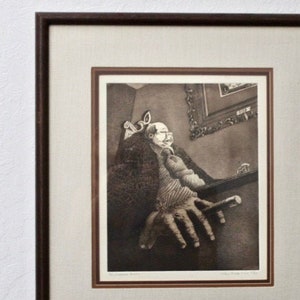 Herb Fichter  Etching Aquatint &quot;The Corporate Dragon&quot; Limited Edition - Professionally Triple Matted