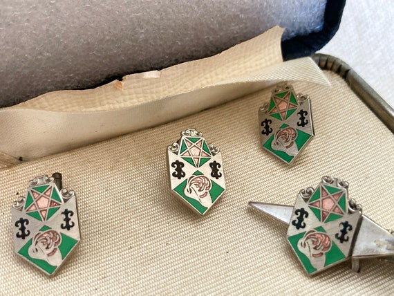 VTG Masonic Eastern Star Shirt Studs and Tie Clas… - image 1