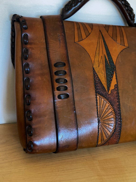 Artisan 1960s Handmade Leather Briefcase - Truly … - image 7