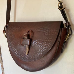Vintage Hammered Leather Bag Crossbody